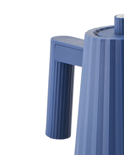 ALESSI Plissé: Blue Electric Kettle By Michele De Lucchi
