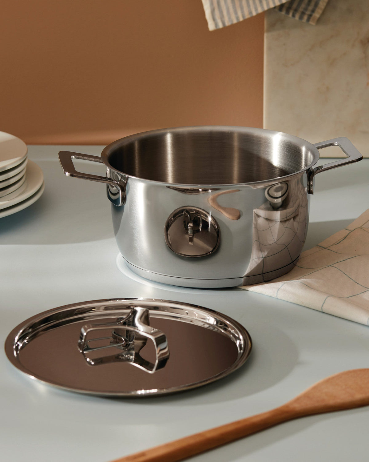 ALESSI Pots&Pans Casserole With Two Handles Stainless Steel