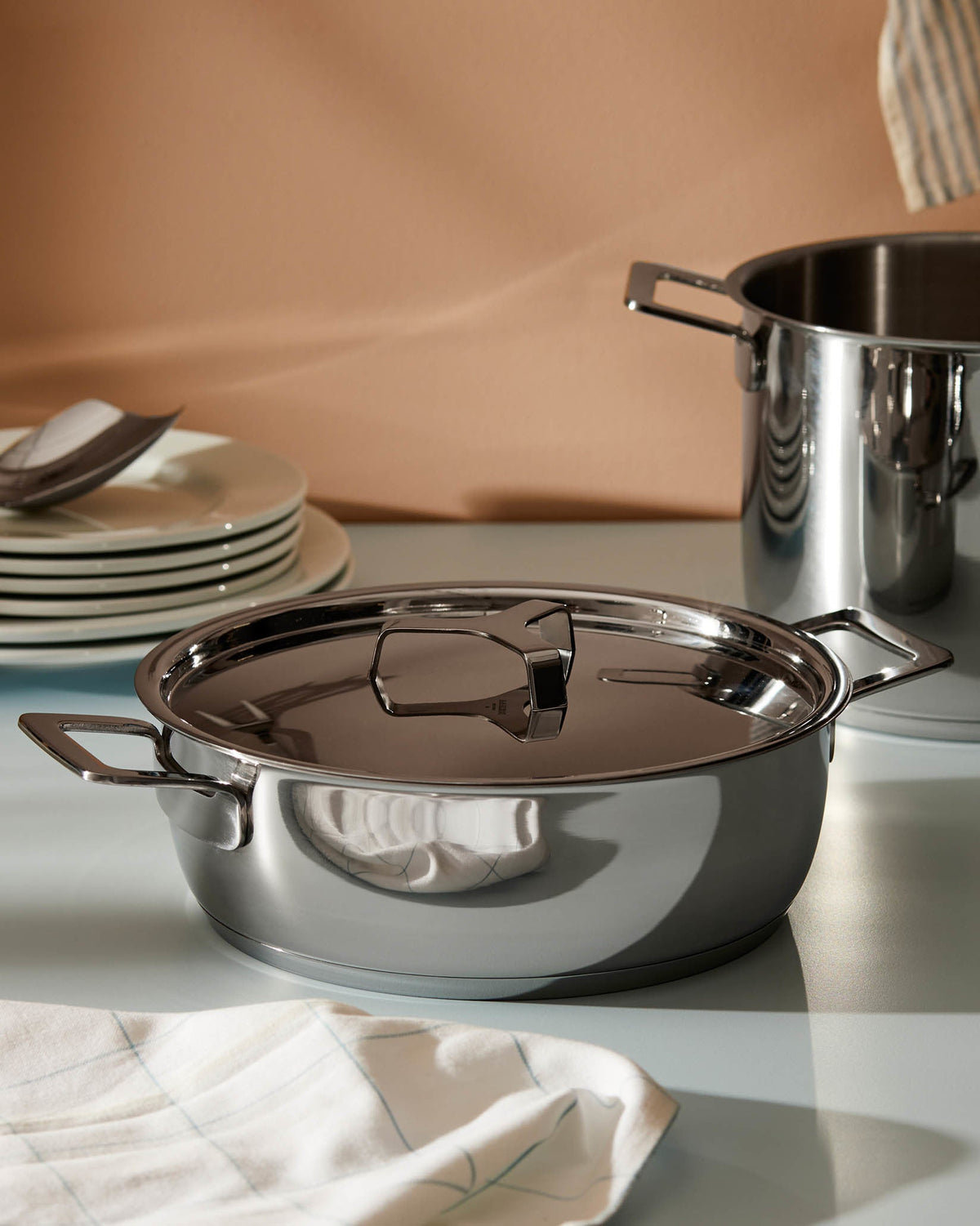 ALESSI Pots&Pans Low Casserole With Two Handles