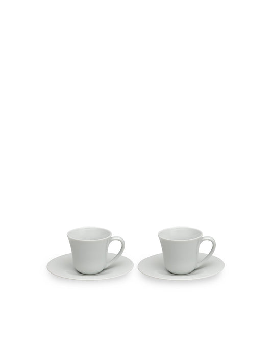 ALESSI KU - Set of two mocha cups with saucers
